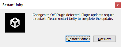 Unity restart prompt