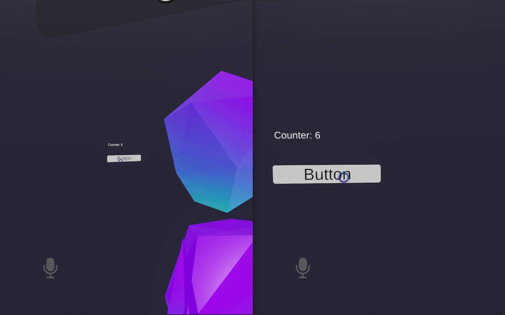 Inspector Window showing scene running in client