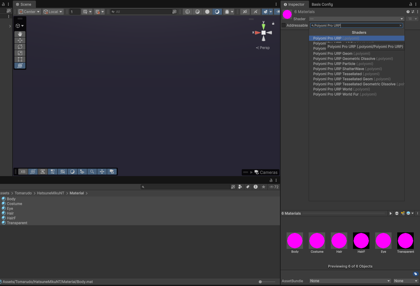 Inspector Window showing button and components