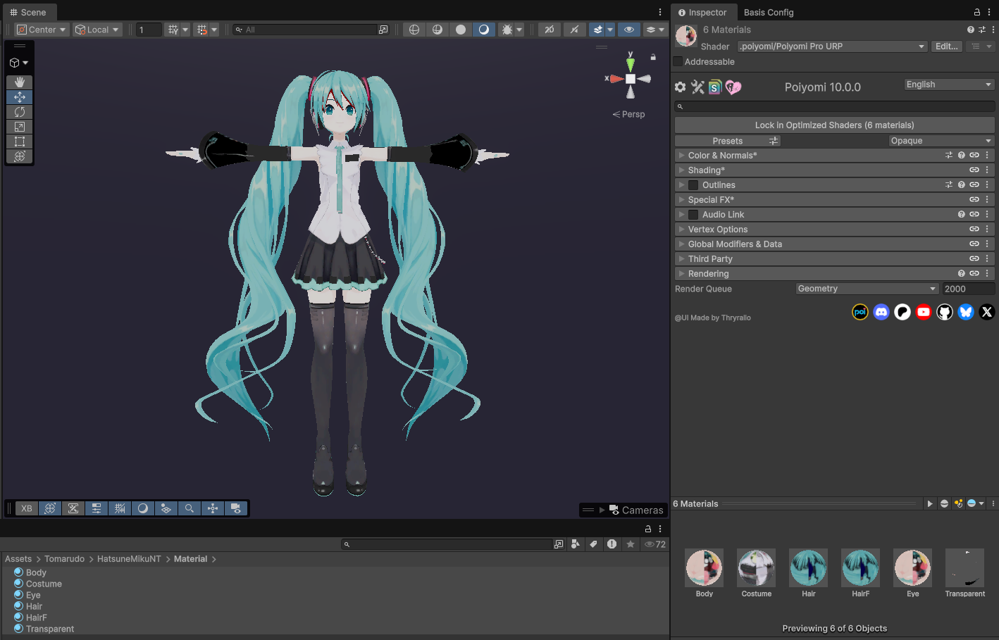 Inspector Window showing button and components