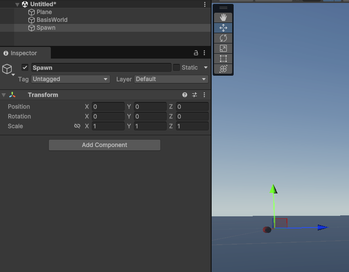 Spawn point in scene
