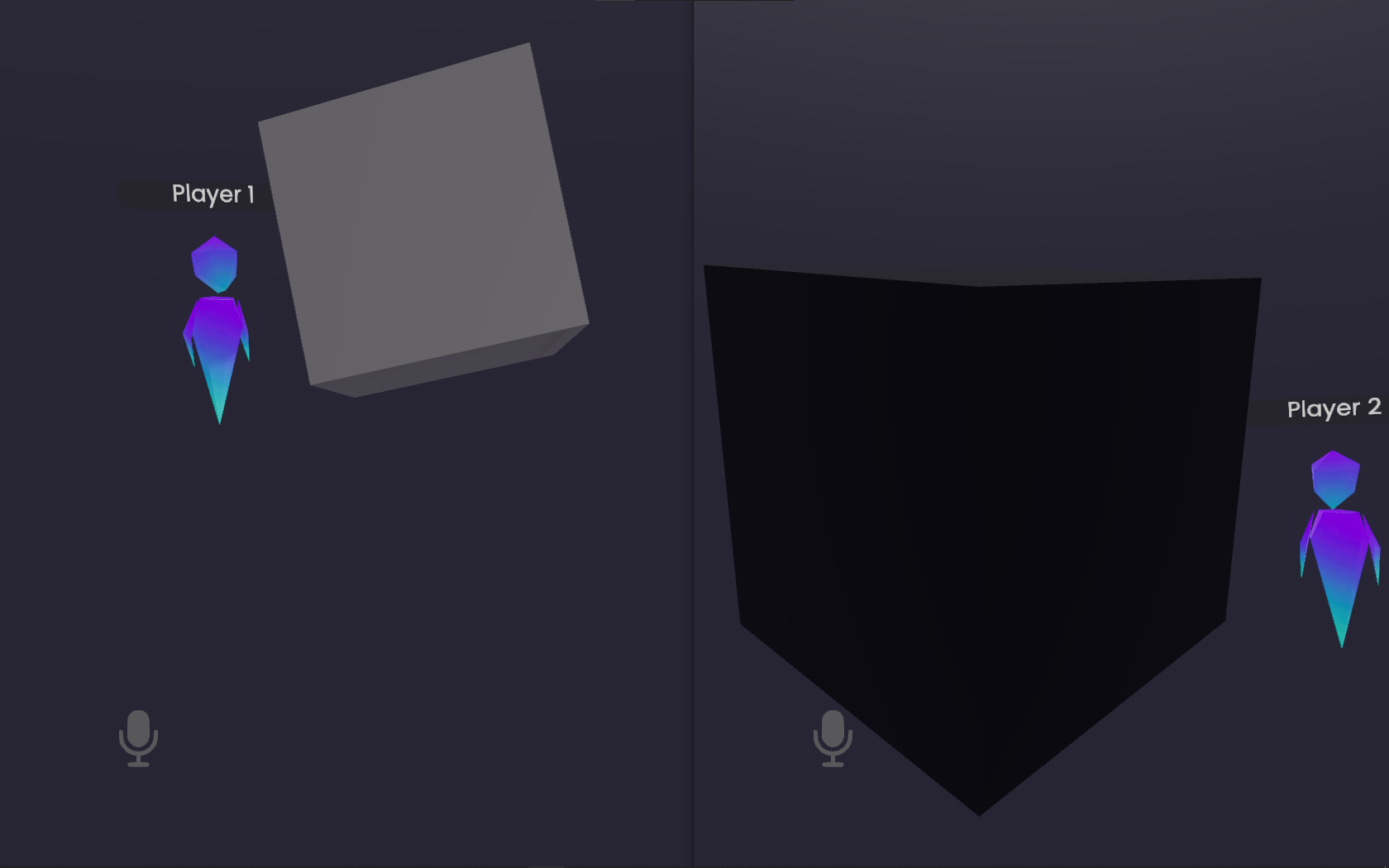 Desktop Steam two game windows showing synced cube