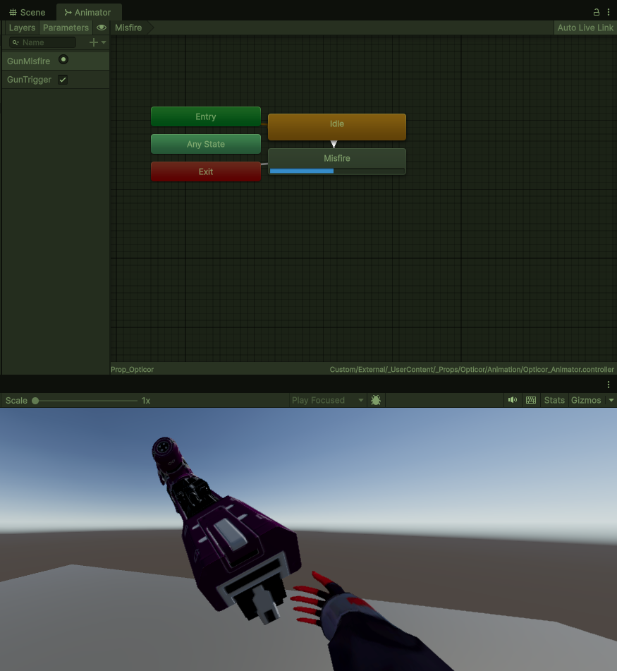 Inspector Window showing button and components