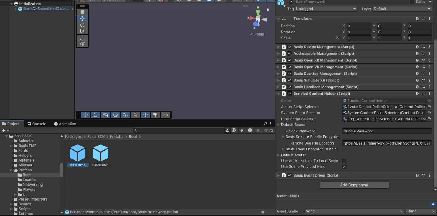 BasisFramework configuration