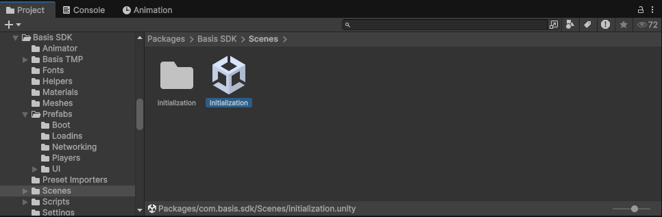 Initialization scene