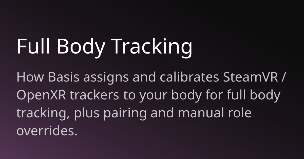 Full Body Tracking | BasisVR Docs