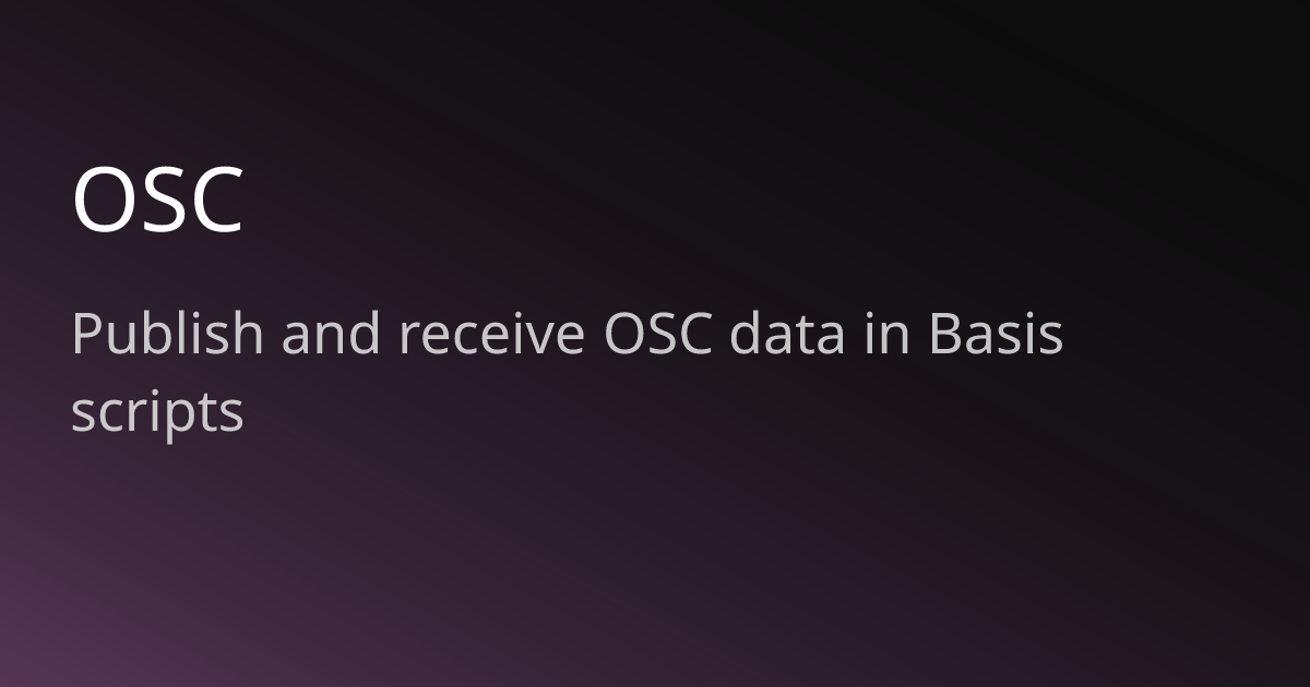 OSC | BasisVR Docs